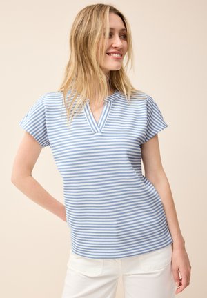 GESTREIFTES STRUKTUR - Print T-shirt - blau