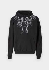 HOODIE WITH LIGHTNING AND LOGO PRINT - Felpa - black/grey