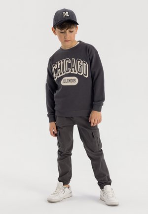 RIBBED CREW NECK - Sweatshirt - gunmetal