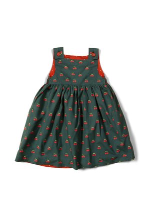 REVERSIBLE PINNY - Day dress - olive cherries repeat print