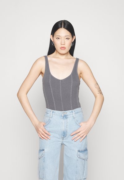Agolde ELNA BODYSUIT - Μπλούζα - gravity grey