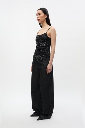 BROOKLYN - Wide leg - black rinse