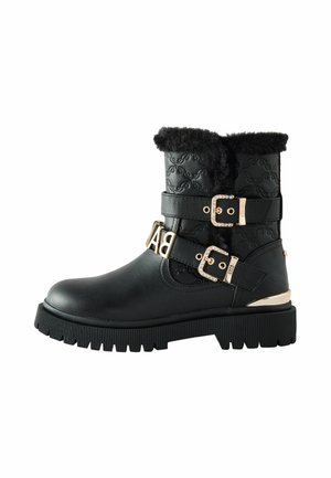 REGULAR FIT - BUCKLED CHUNKY - Cowboy-/Bikerstiefelette - black