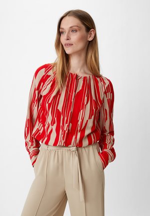 MIT CRÊPE-STRUKTUR - Bluse - preiselbeere