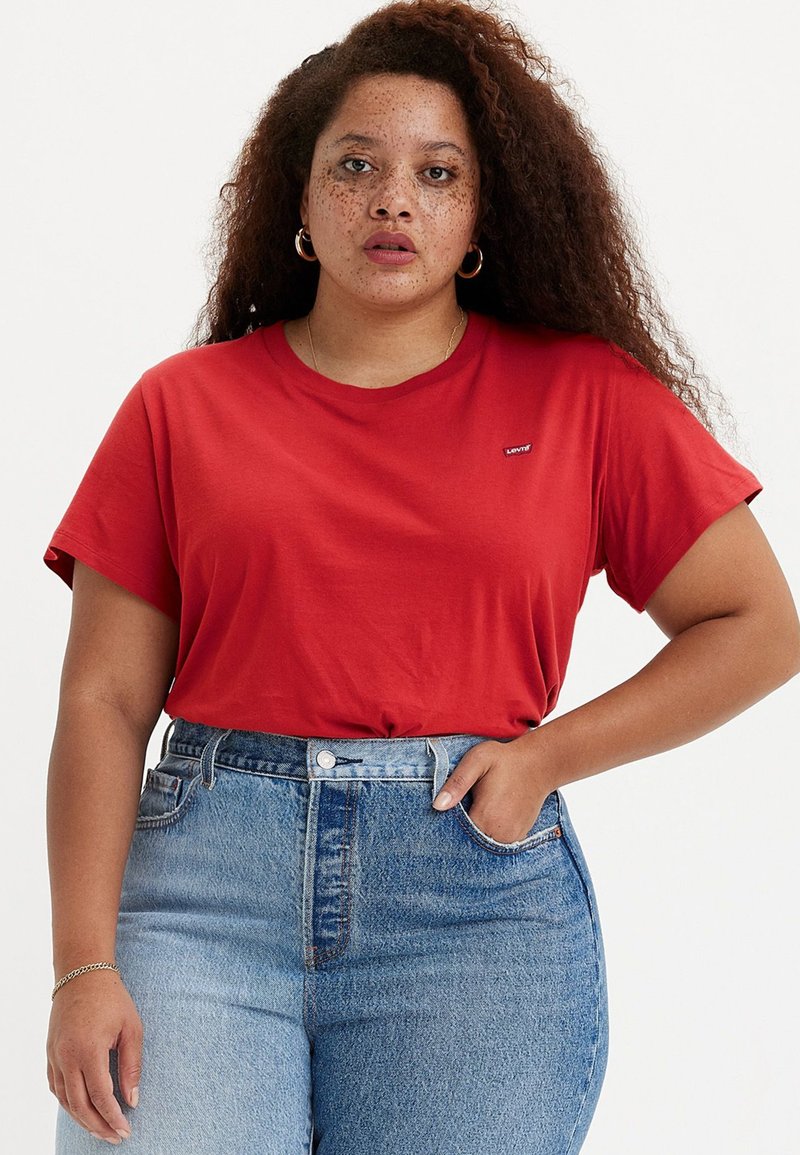 Levi's® Plus PERFECT TEE RAITA - Paprasti marškinėliai - script red
