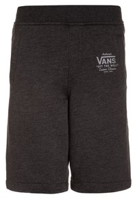 Ciemnoszare szorty bawełniane z elastycznym pasem, z logo "VANS OFF THE WALL" na lewej nogawce. Gładka struktura, długość do kolan.