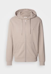 LABEL ZIP THROUGH HOODIE - Majica s kapuljačom i patentnim zatvaračem - goat