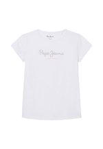 Pepe Jeans HANA GLITTER - T-shirt con stampa - white/bianco