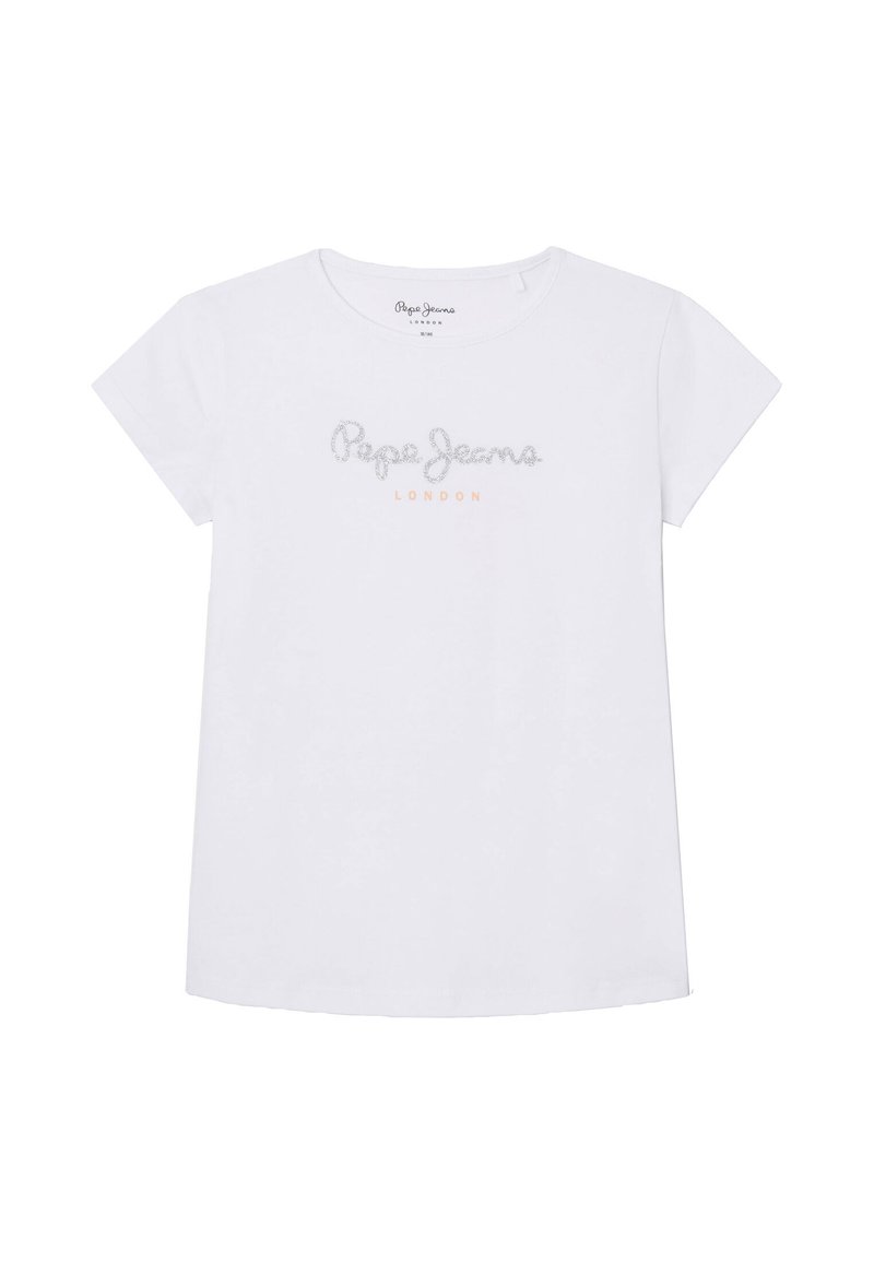 Pepe Jeans HANA GLITTER - Marškinėliai su spaudiniu - white