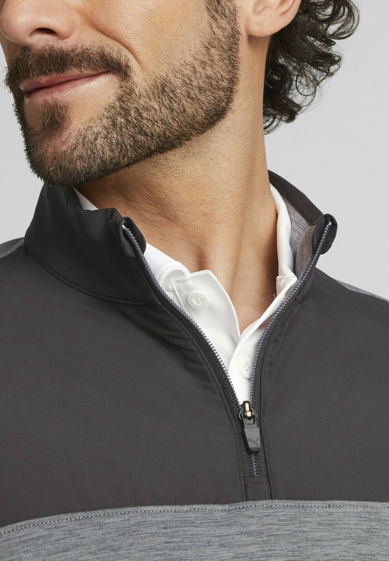 Puma CLOUDSPUN BLOCK QUARTER-ZIP GOLF - Sweatshirt - black - Zalando.de