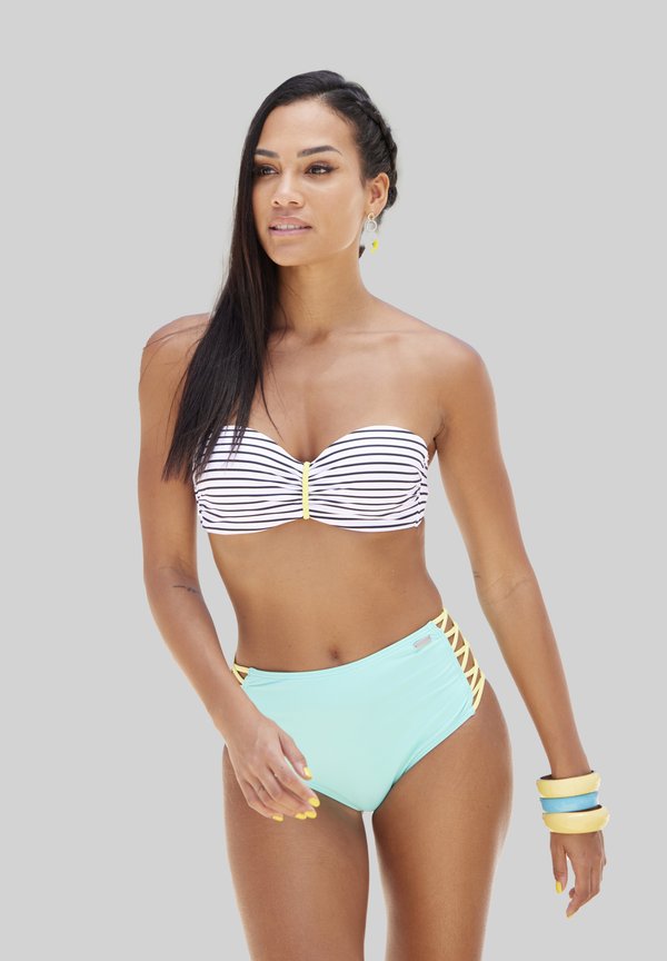 VENICE BEACH BANDEAU - Bikini-Top - schwarz weiß limette
