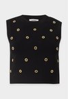 HAUT MILANO AVEC PETITS BIJOUX ROND - Топ - noir