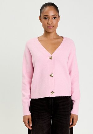 MIT V-AUSSCHNITT - Strickjacke - rose poudrée