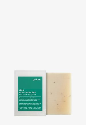 SÅPA PLASTIC BODY BAR - PEPPERMINT & POPPY SEED 95G - Savon en barre - off white mottled turquoise