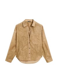 STRIPED GARMENT - Button-down blouse - mustard yellow