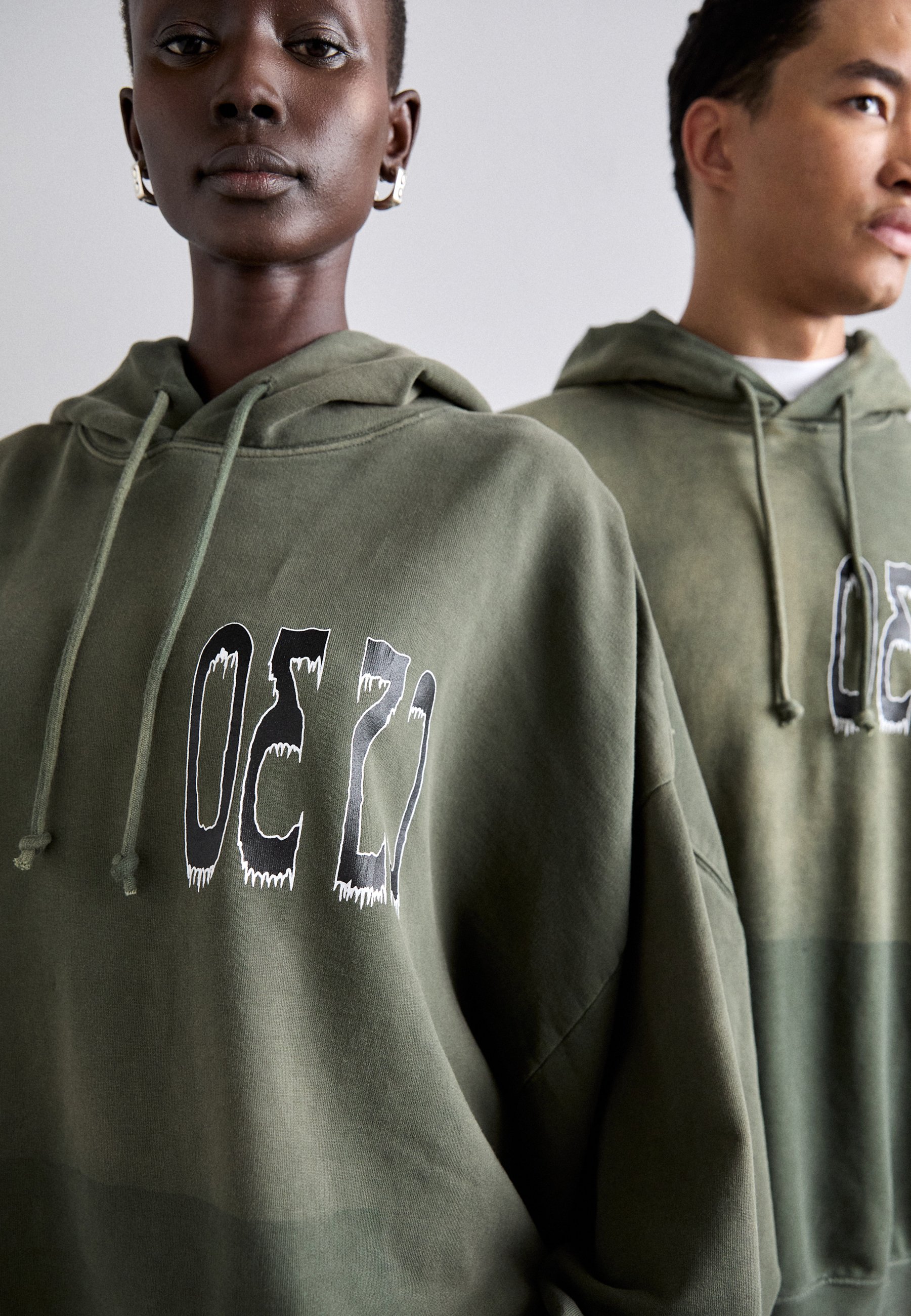 ★032c★ U SPLICED BUBBLE HOODIE FADED OLIVE DRAB SPLICED BU 032c-SPLICED-BUBBLE-HOODIE-