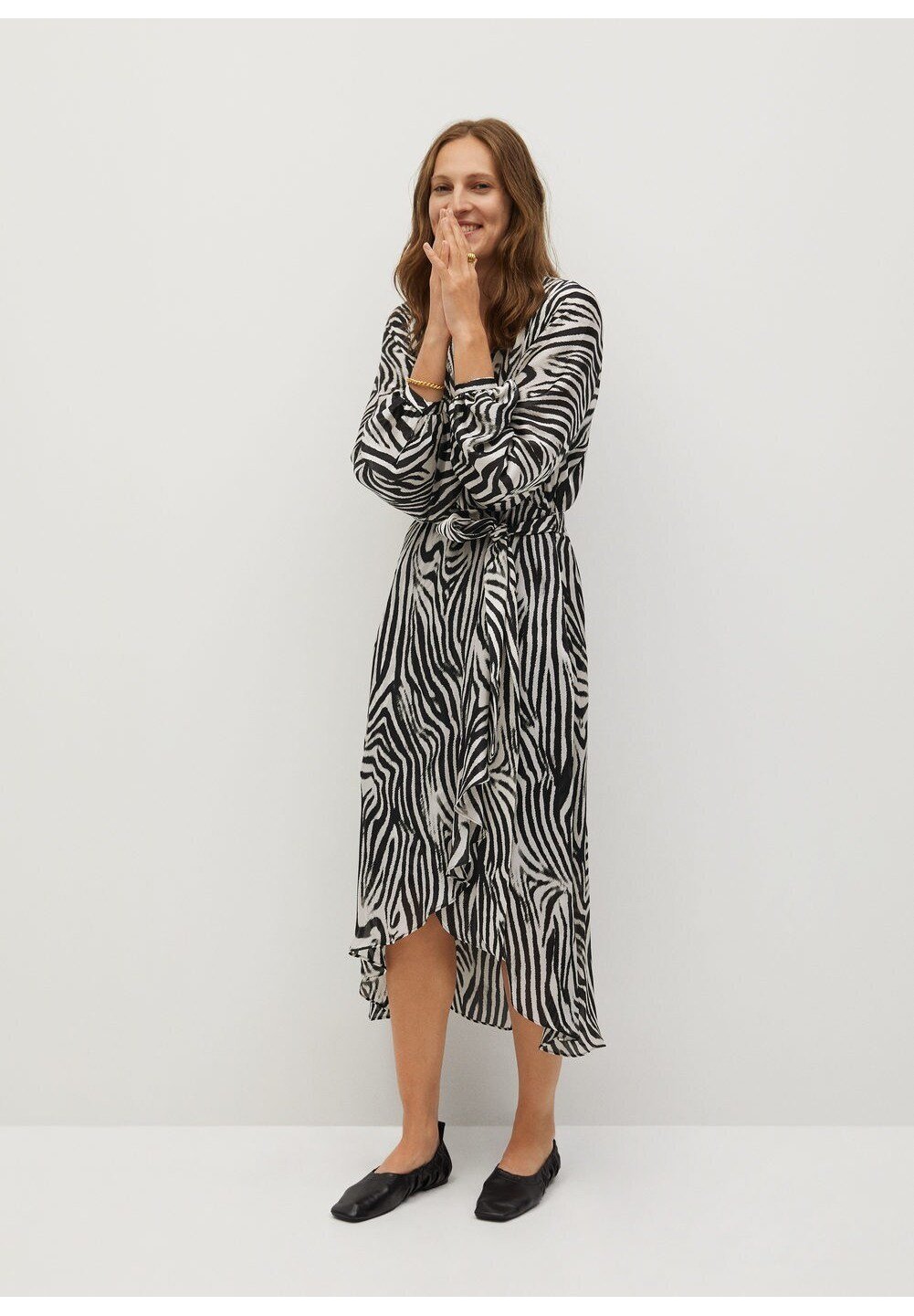 mango robe noire longue