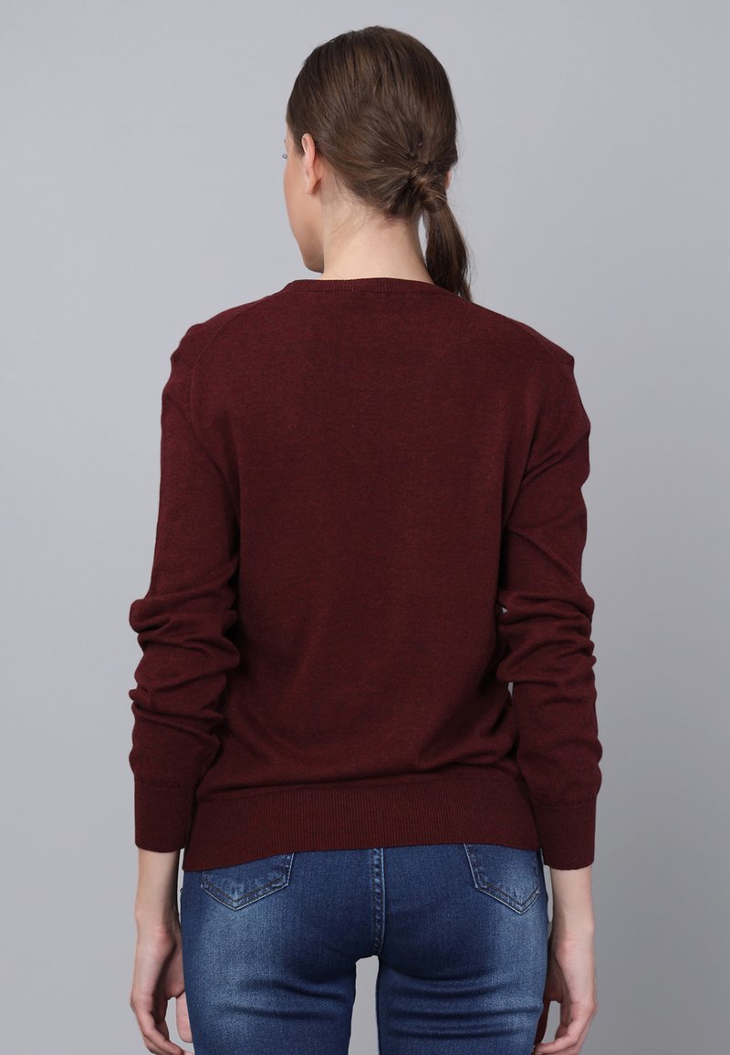 Damen Strickjacken | Basics and More Strickpullover bordeaux melange/bordeaux - EM51131 Damen Strickjacken | Basics and More Strickpullover bordeaux melange/bordeaux - EM51131