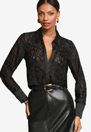 Lipsy PETITE FIT BUTTON THROUGH - Bluza - black