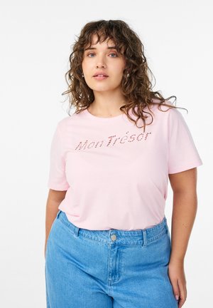 MIT DEKORATIVEM FRONTDETAIL - T-shirt imprimé - parfait pink