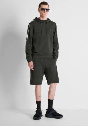 Antony Morato, HOODIE  REGULAR FIT WITH TAPE ON SHOULDER  WITH PATCH ON HEART - Hoodie - dark grey