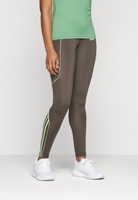 adidas Performance HYPERGLAM FULL LENGTH LEGGING - Tights - shadow olive/green spark