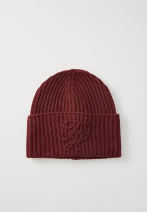 ELEVATED SCRIPT BEANIE - Berretto - deep rouge