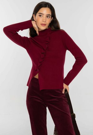 AJUSTADO CON CUELLO ALTO DE - Gilet - burdeos