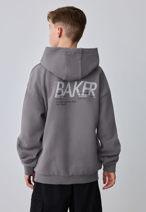 Baker by Ted Baker, REGULAR FIT - OVERSIZED GRAPHIC ZIP THROUGH HOODIE  . - Sweatjacke - charcoal grey