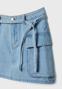 Stradivarius Gonna a campana - light blue denim