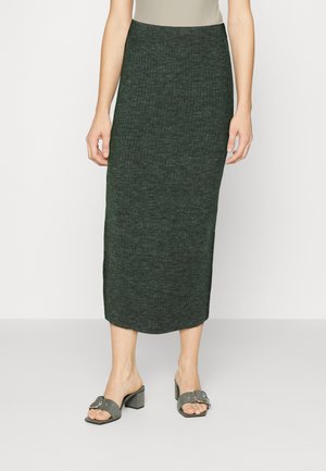 ONLY ONLSADIE CALF SKIRT - Pencil φούστα - duffel bag melange