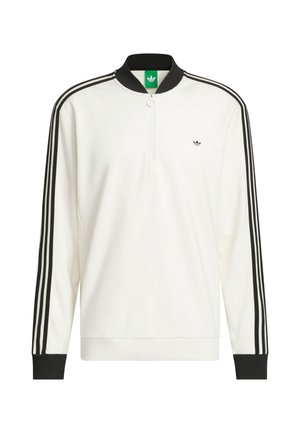 adidas Golf Originals, 3 STRIPE 1/4 ZIP - Суитшърт с цип - chalk white black