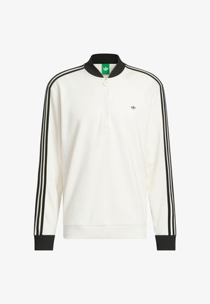 adidas Golf Originals, 3 STRIPE 1/4 ZIP - Суитшърт с цип - chalk white black