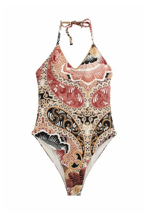TUMMY SHAPING CONTROL BEADED - Costume da bagno - ecru pink paisley
