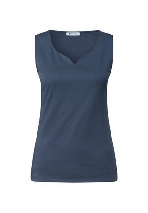 Street One, BASIC TOP MIT HERZAUSSCHNITT - Top - ashen blue
