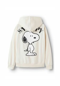 Hele kreemitooni kapuutsiga särk, millel on nöör. Seljal suur must Snoopy graafika koos "SNOOPY" tekstiga üleval. Pehme tekstuur.