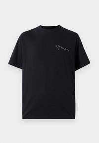 Svart bomullst-skjorte med rund hals og korte ermer. Har en liten, hvit Carhartt-logo på venstre brystområde.