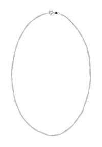Sølv kæderekæde med skiftevis ovale og runde led, poleret overflade og en sikker lås med klips.