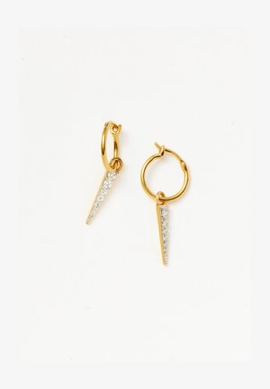 Missoma PAVE SPIKE MINI DROP CHARM HOOP - Náušnice - gold-coloured