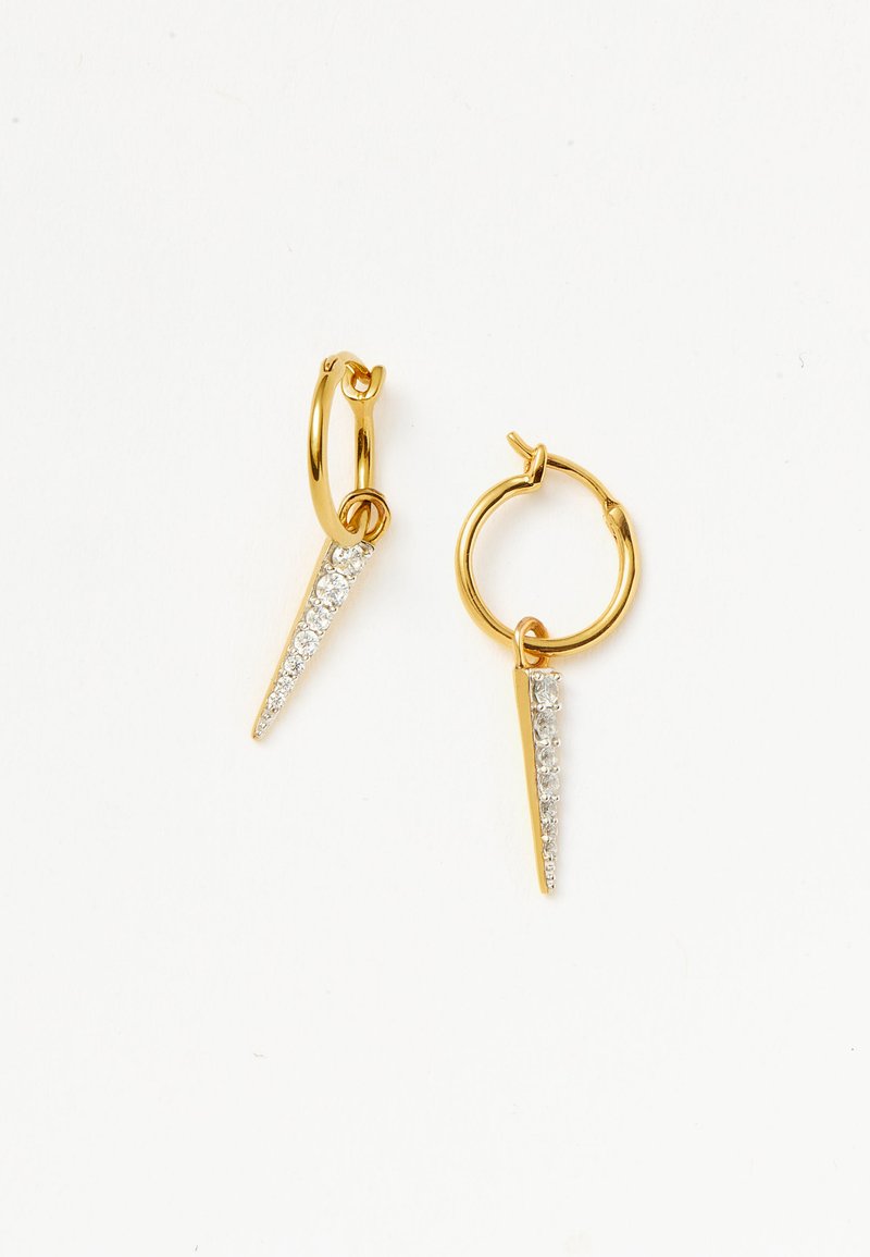 Missoma PAVE SPIKE MINI DROP CHARM HOOP - Cercei - gold-coloured