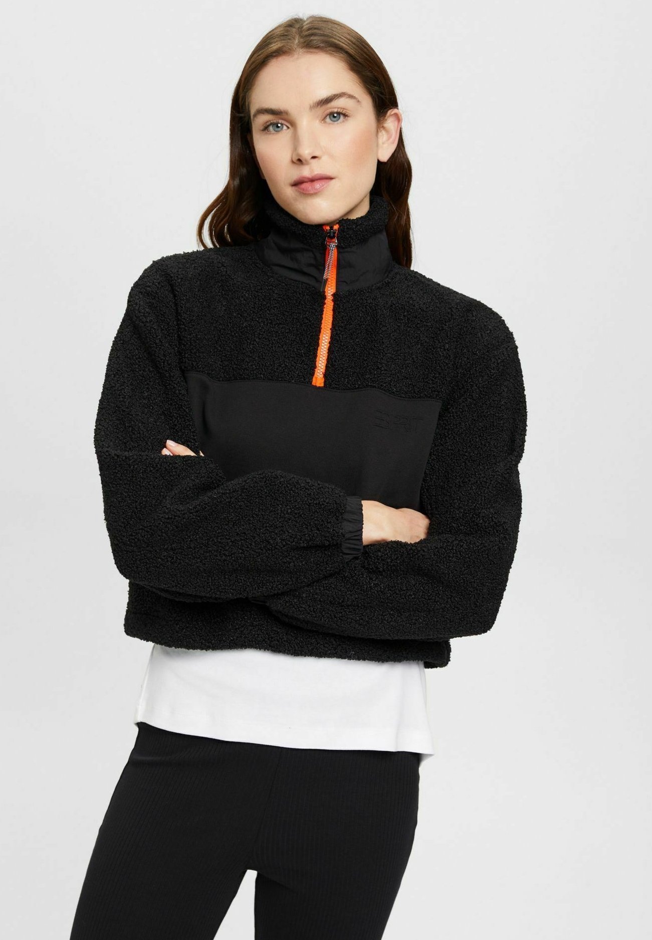 OPUS Damen Langarmbluse FRERA - Regular Fit Aus Material Mix Mit V-Ausschnitt