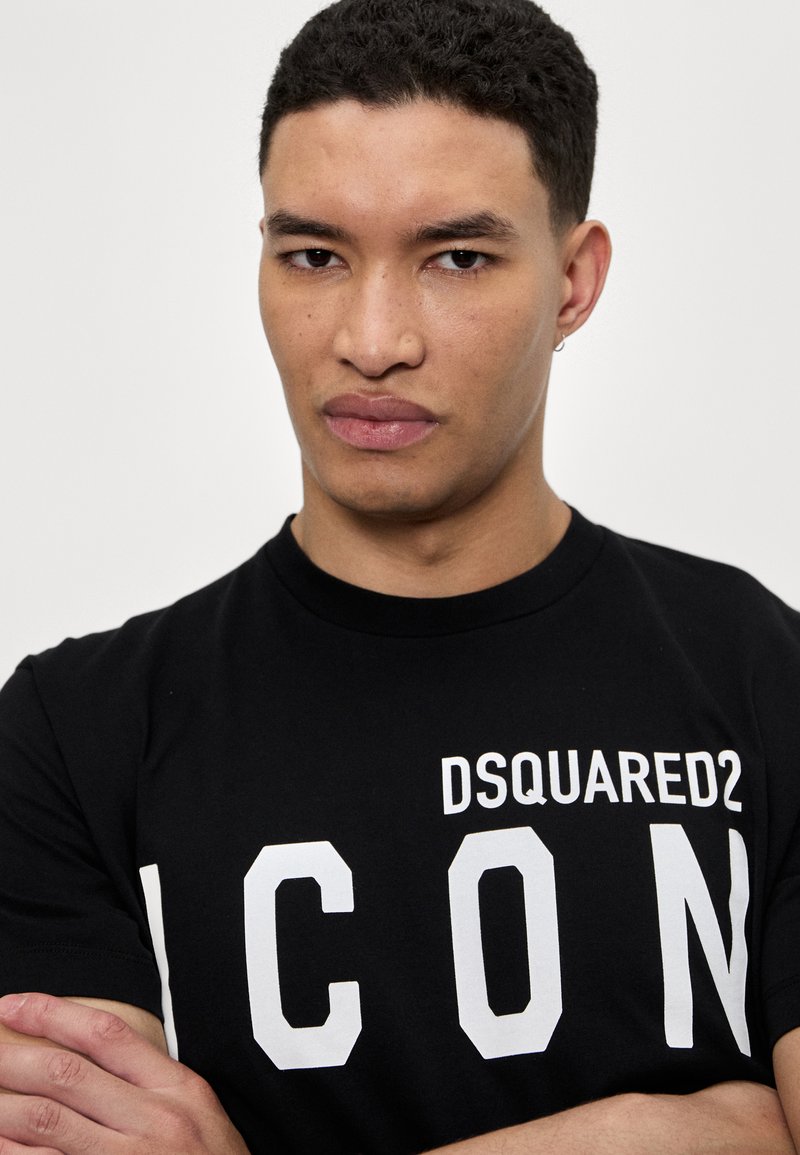 DSQUARED2 ICON COOL FIT TEE - Print T-shirt - black - Zalando.co.uk 