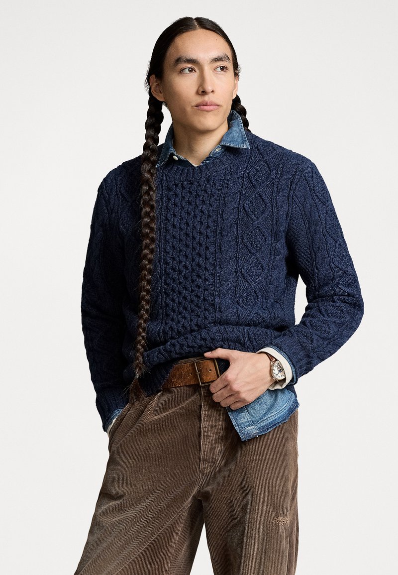 Polo Ralph Lauren THE ICONIC FISHERMAN'S JUMPER - Pulover - navy combo