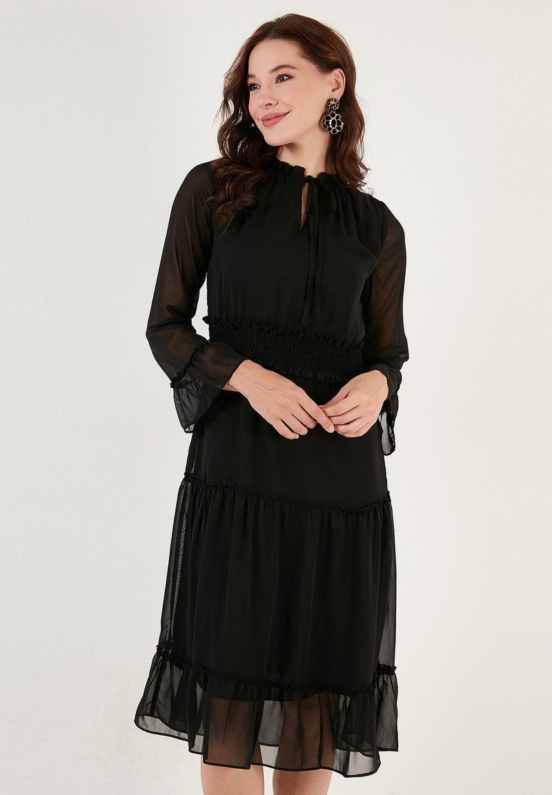 LELA REGULAR FIT - Juhlamekko - black