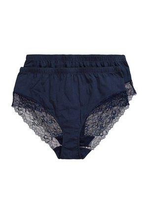 Ulla Popken, 2 PACK LACE TRIM PANTS - Slip - night blue