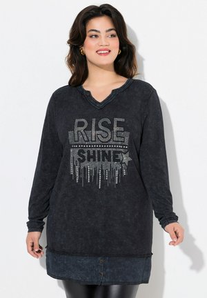KOMFORT FIT GLITZERSTEINCHEN-STATEMENT - Long sleeved top - black