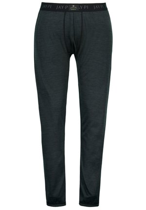 Sorte termale leggings med en blød tekstur, der har en kontrastbånd med branding, designet til komfort og varme.