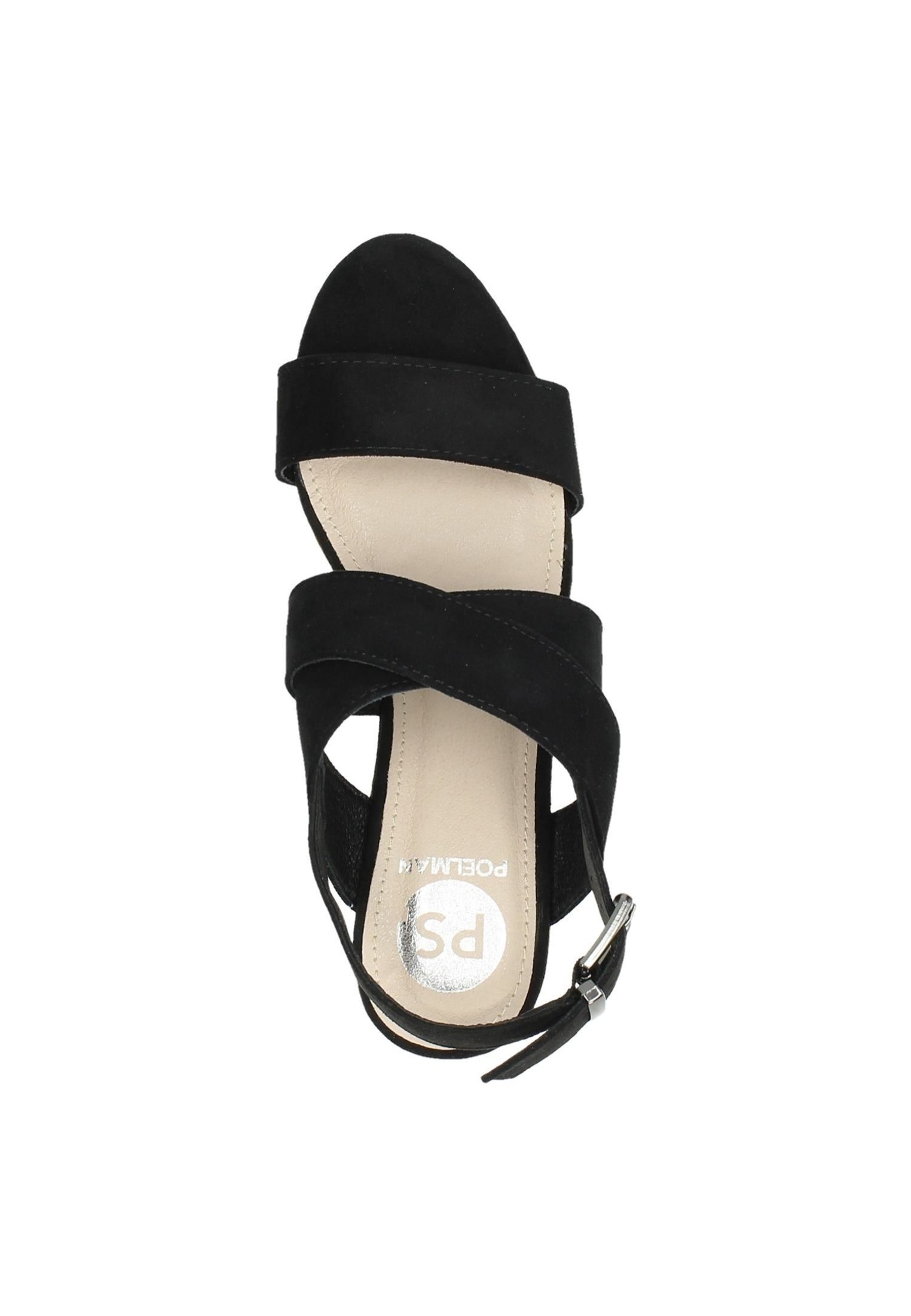 PS POELMAN Sandalen met sleehak - zwart/Zwart - Zalando.nl