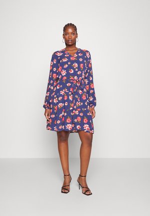 EVOKED VILA VIRIKKI V NECK SHORT DRESS - Φόρεμα ημέρας - navy blazer