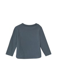 Langsleeve shirt in donkergrijze katoen, ronde hals, gladde textuur en rechte zoom. Heeft een eenvoudig, schoon ontwerp zonder print.